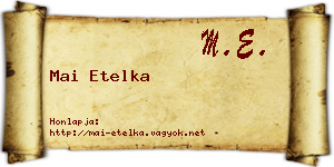 Mai Etelka névjegykártya
